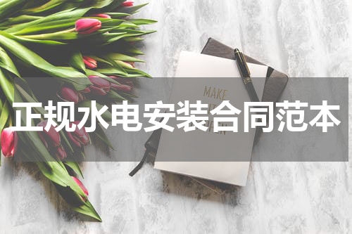 正规水电安装合同范本