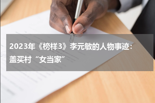 2023年《榜样3》李元敏的人物事迹：盖买村“女当家”