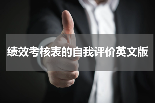 绩效考核表的自我评价英文版