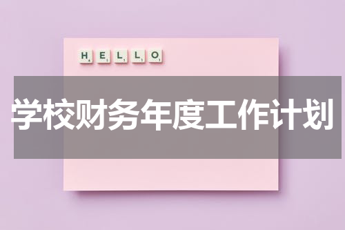 学校财务年度工作计划
