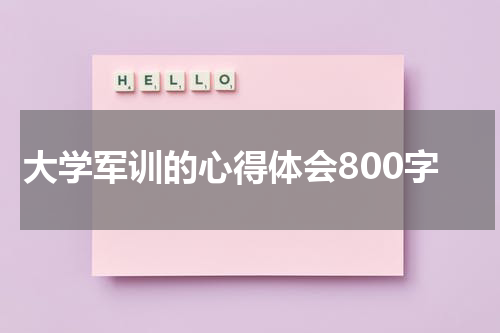 大学军训的心得体会800字