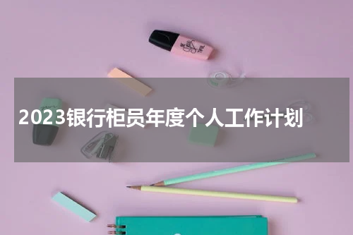 2023银行柜员年度个人工作计划