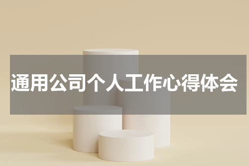 通用公司个人工作心得体会