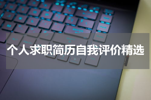 个人求职简历自我评价精选