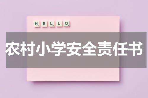 农村小学安全责任书