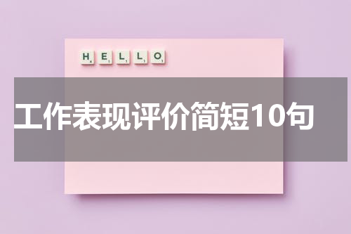 工作表现评价简短10句