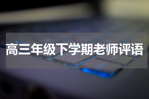 高三年级下学期老师评语