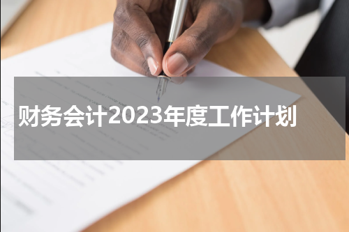财务会计2023年度工作计划