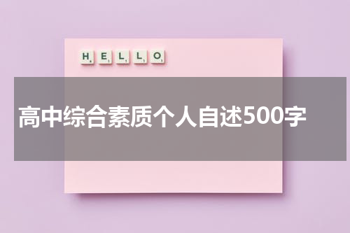 高中综合素质个人自述500字