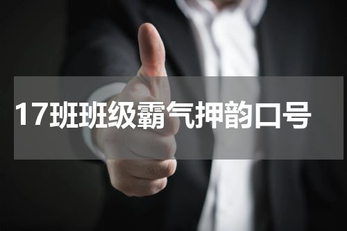 17班班级霸气押韵口号
