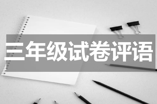 三年级试卷评语