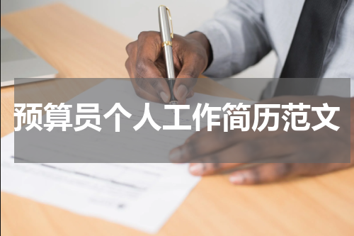 预算员个人工作简历范文