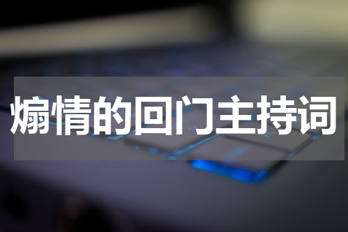 煽情的回门主持词