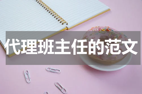 代理班主任的范文