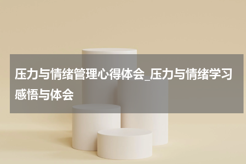 压力与情绪管理心得体会_压力与情绪学习感悟与体会