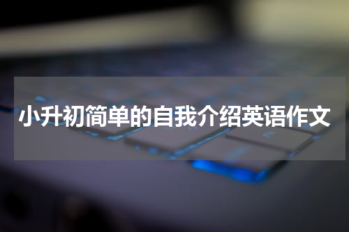 小升初简单的自我介绍英语作文
