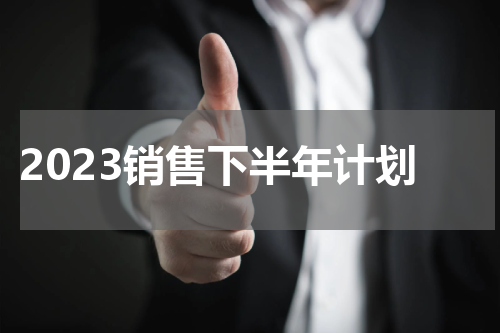 2023销售下半年计划