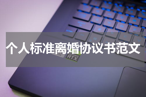 个人标准离婚协议书范文