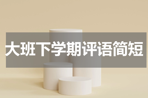 大班下学期评语简短