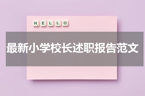 最新小学校长述职报告范文