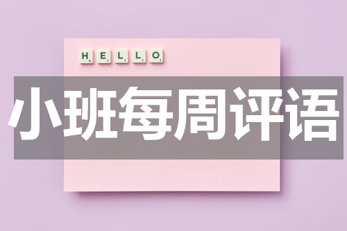 小班每周评语