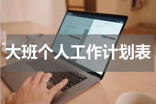 大班个人工作计划表