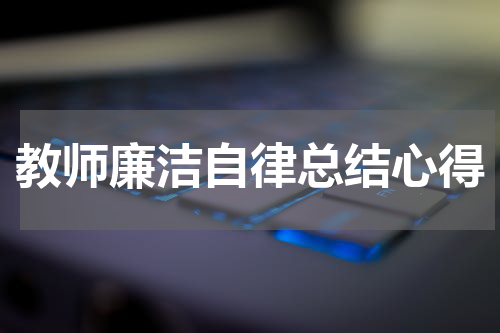 教师廉洁自律总结心得