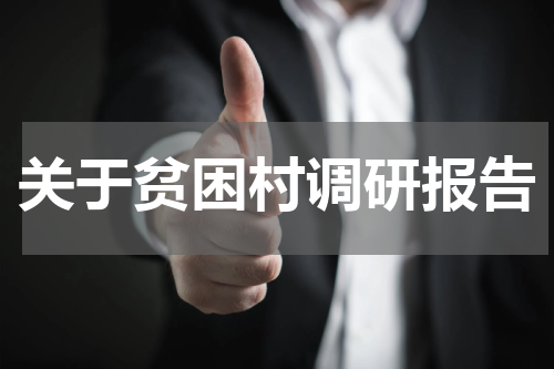 关于贫困村调研报告
