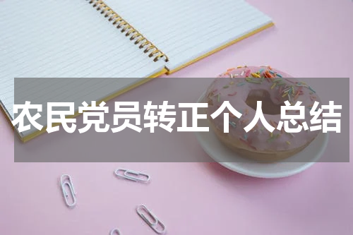 农民党员转正个人总结