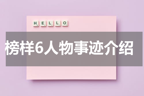 榜样6人物事迹介绍