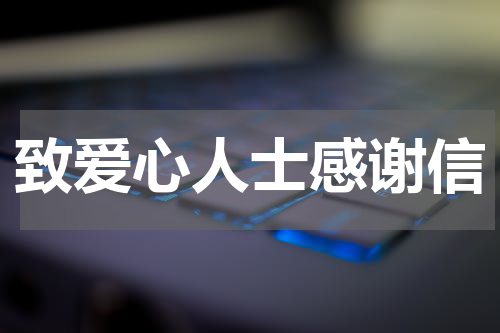 致爱心人士感谢信