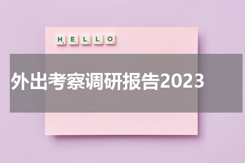 外出考察调研报告2023