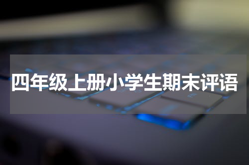 四年级上册小学生期末评语