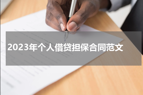 2023年个人借贷担保合同范文
