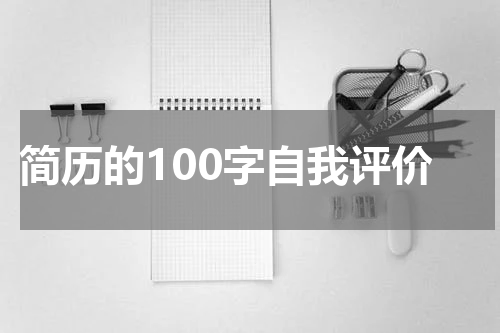 简历的100字自我评价