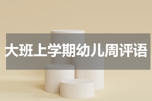 大班上学期幼儿周评语