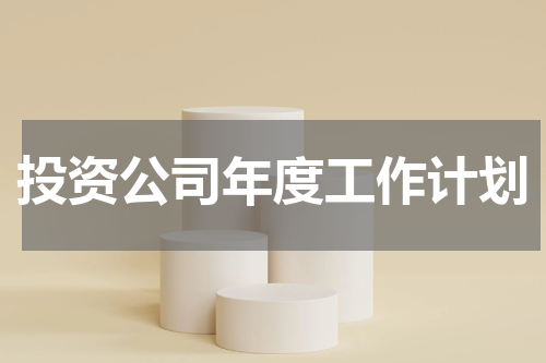 投资公司年度工作计划