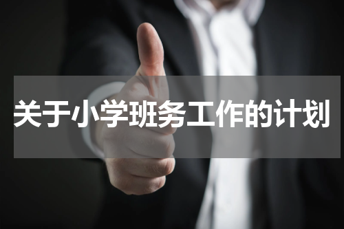 关于小学班务工作的计划