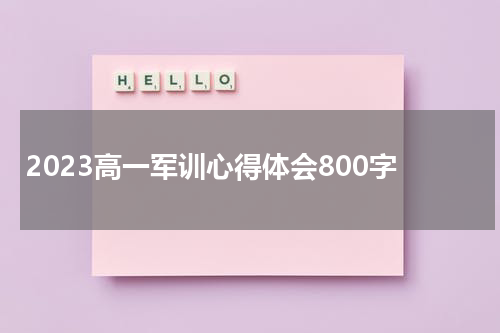 2023高一军训心得体会800字