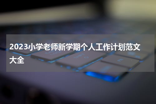 2023小学老师新学期个人工作计划范文大全