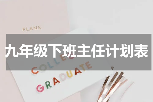 九年级下班主任计划表