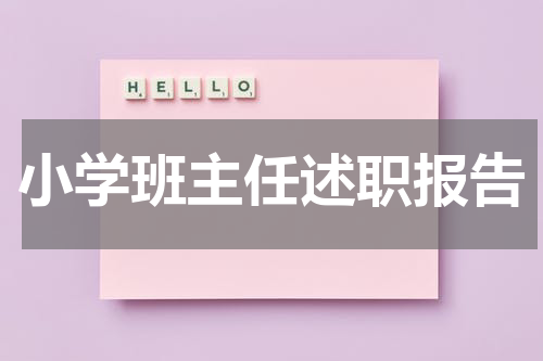 小学班主任述职报告