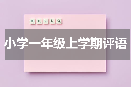 小学一年级上学期评语