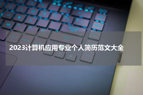 2023计算机应用专业个人简历范文大全
