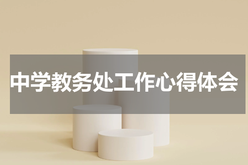 中学教务处工作心得体会