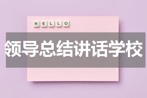 领导总结讲话学校
