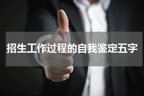 招生工作过程的自我鉴定五字