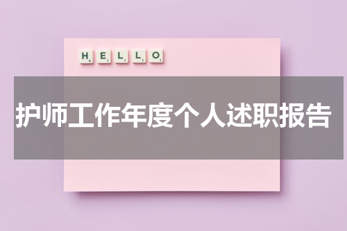 护师工作年度个人述职报告