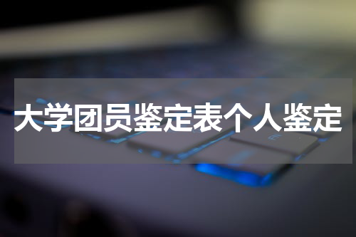 大学团员鉴定表个人鉴定