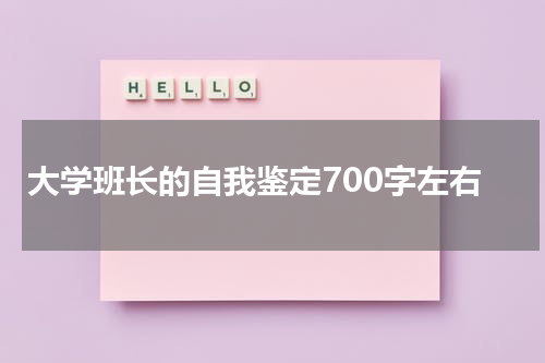 大学班长的自我鉴定700字左右